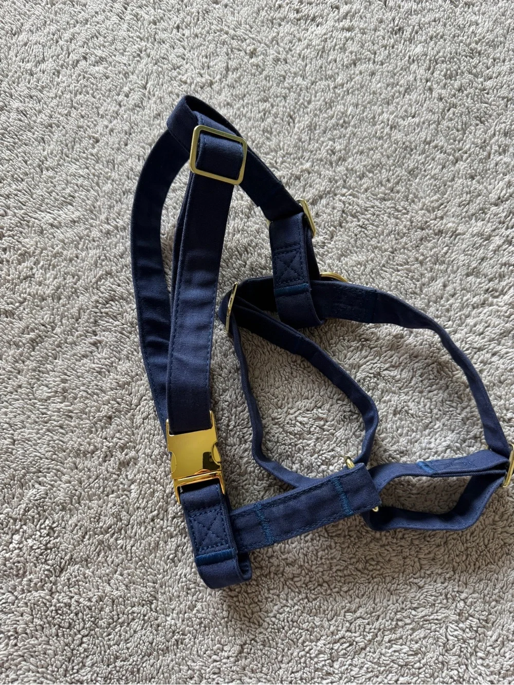 Quince 100% Cotton Wrapped Nylon Dog Harness Navy Blue - Large